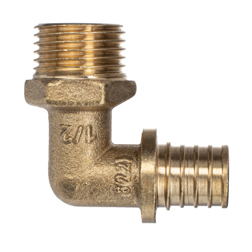 Угольник аксиальный, латунь, наружная резьба,16х1/2", желтый, RTP