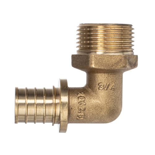 Угольник аксиальный, латунь, наружная резьба,20х3/4", желтый, RTP