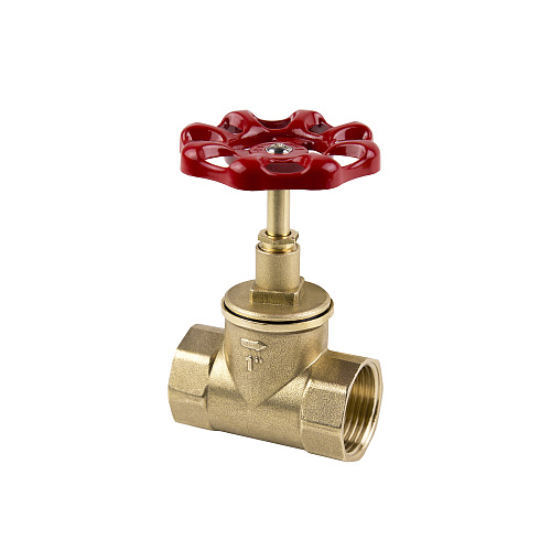 Вентиль запорный, латунь  3/4", индивидуальная упаковка, желтый, РТП