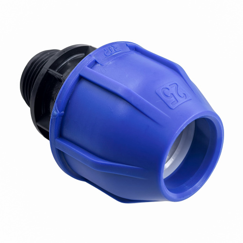 Муфта компрессионная, полипропилен наружная резьба 25х 3/4", для полиэтиленовых труб, РТП