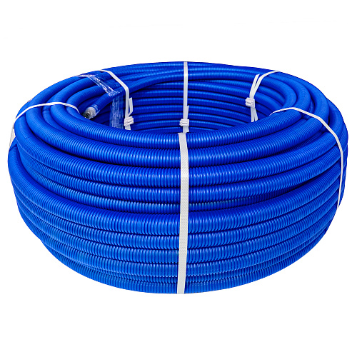 Труба EVOH PE-Xa в гофроизоляции 20х2,8х28, 100м синяя, RTP