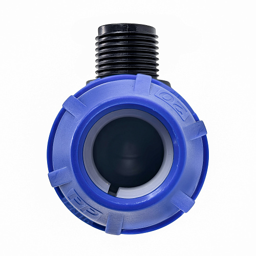 Отвод компрессионный, полипропилен наружная резьба 20х 1/2", для полиэтиленовых труб, РТП