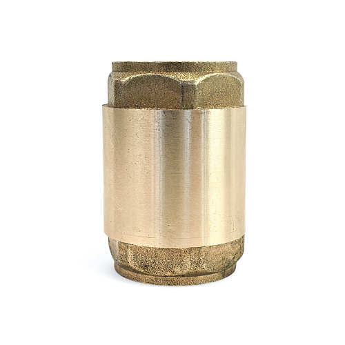 Обратный клапан с латунным стержнем, латунь, внутренняя/внутренняя резьба  3/4",PN40 индивидуальная упаковка, желтый, RTP