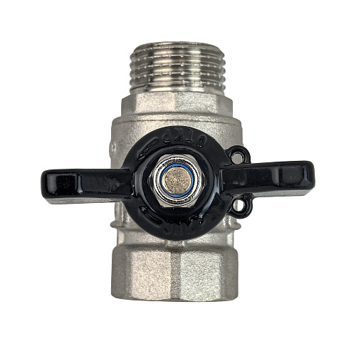 Кран шаровой ГОСТ ручка бабочка, латунь, внутренняя/наружная резьба 1",PN40 никель, RTP