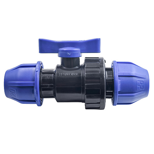 Кран шаровой компрессионный, полипропилен 20, для полиэтиленовых труб, РТП