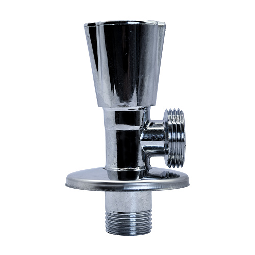 Вентиль угловой удлиненный, латунь 1/2"х3/4", еврослот, хромированный, РТП