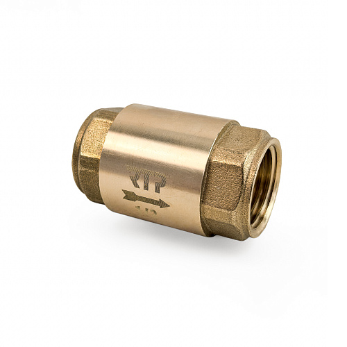 Обратный клапан с латунным стержнем, латунь, внутренняя/внутренняя резьба  1/2",PN40 индивидуальная упаковка, желтый, RTP