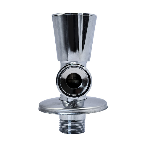 Вентиль угловой удлиненный, латунь 1/2"х3/4", еврослот, хромированный, РТП