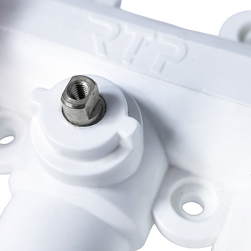 Коллектор с шаровым краном красный PPR 32х20/3,  белый, RTP