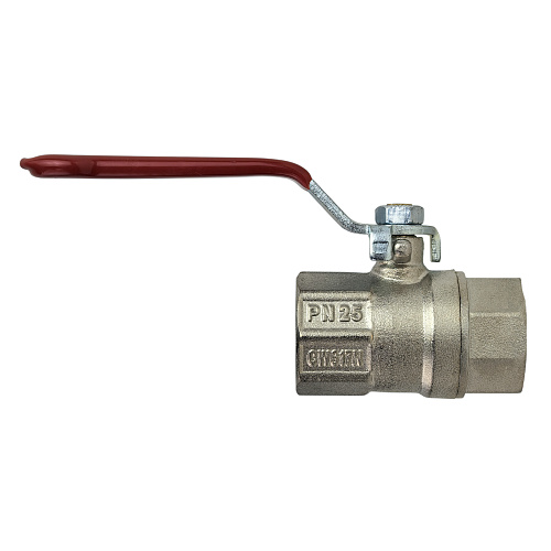Кран шаровой ручка рычаг, латунь, внутренняя/внутренняя резьба  3/4",PN25 еврослот, никель, РТП