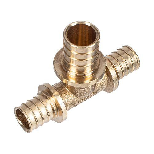 Тройник переходной аксиальный, латунь,20х25х20, желтый, RTP