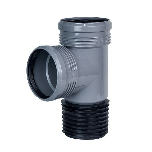 Тройник восстановитель раструба ВК ПП 110/100х96, серый,РТП