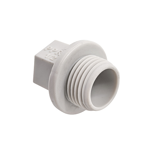 Заглушка резьбовая PPR  1/2", PN25 серый, РТП