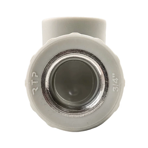 Угольник комбинированный PPR внутренняя резьба 25х 3/4, серый, РТП