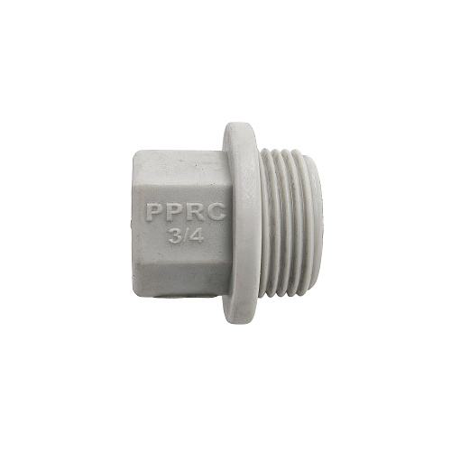 Заглушка резьбовая PPR 3/4", PN25 серый, РТП