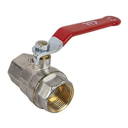 Кран шаровой ручка рычаг, латунь, внутренняя/внутренняя резьба  3/4",PN40 еврослот, никель, РТП