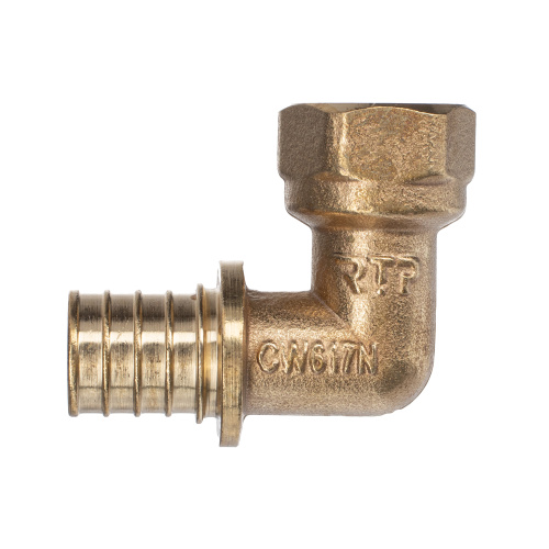 Угольник аксиальный, латунь, внутренняя резьба,20х1/2", желтый, RTP