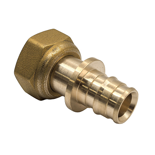 Муфта с накидной гайкой радиальная, латунь,16х1/2", желтый, RTP