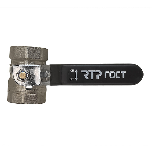 Кран шаровой ГОСТ ручка рычаг, латунь, внутренняя/внутренняя резьба  3/4",PN40 никель, RTP