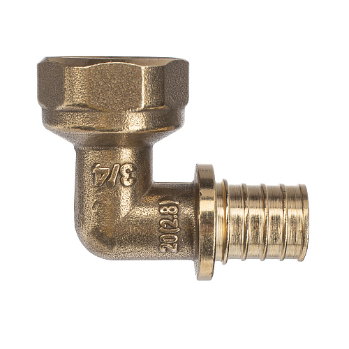 Угольник аксиальный, латунь, внутренняя резьба,20х3/4", желтый, RTP