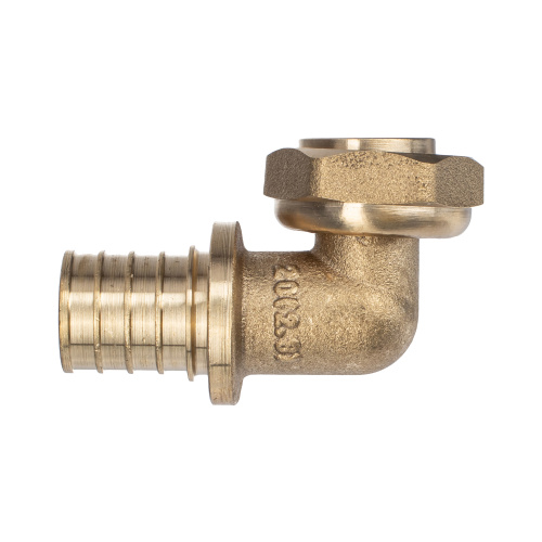 Угольник с накидной гайкой аксиальный, латунь,20х1/2", желтый, RTP