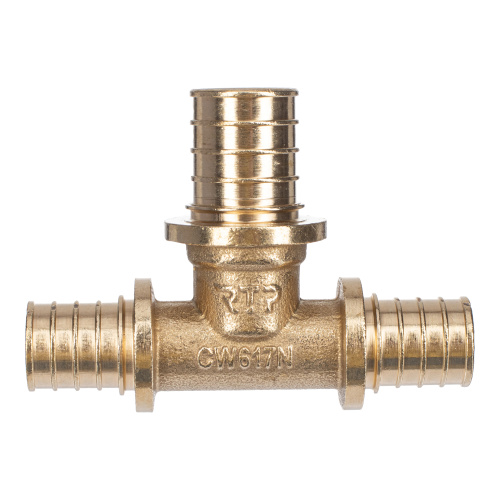 Тройник переходной аксиальный, латунь,20х25х20, желтый, RTP