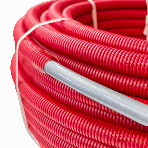 Труба EVOH PE-Xa в гофроизоляции 20х2,8х28, 100м красная, RTP