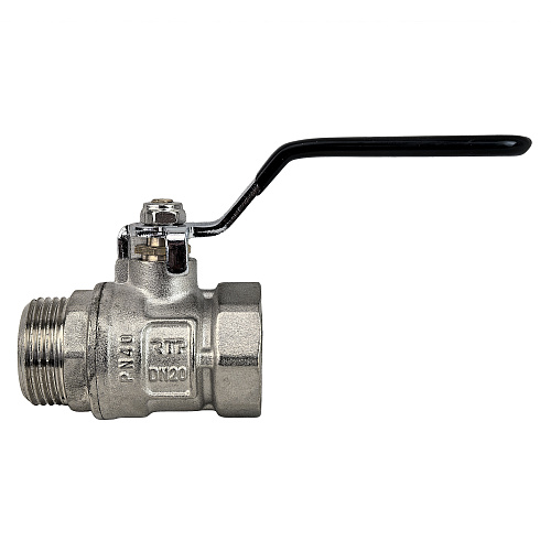 Кран шаровой ГОСТ ручка рычаг, латунь, внутренняя/наружная резьба  3/4",PN40 никель, RTP