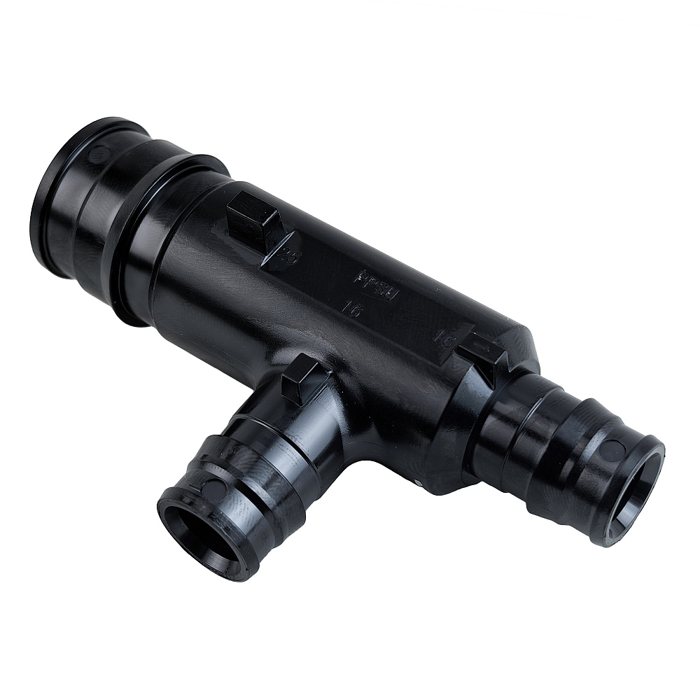 Тройник переходной радиальный PPSU 25x16x16, черный,RTP