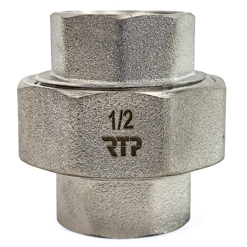 Американка прямая, латунь, внутренняя/внутренняя резьба  1/2", никель, RTP