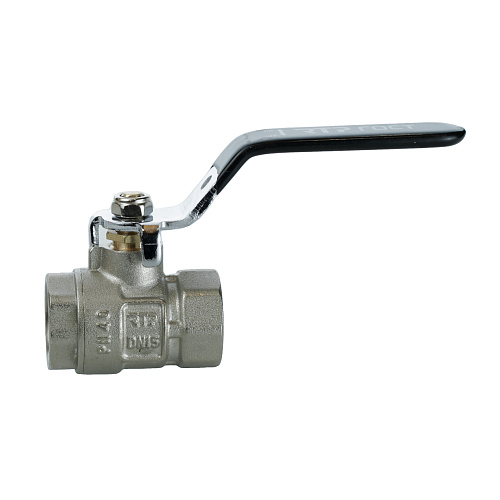 Кран шаровой ГОСТ ручка рычаг, латунь, внутренняя/внутренняя резьба  3/4",PN40 никель, RTP