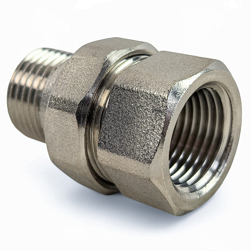 Американка прямая, латунь  3/4", никель, РТП