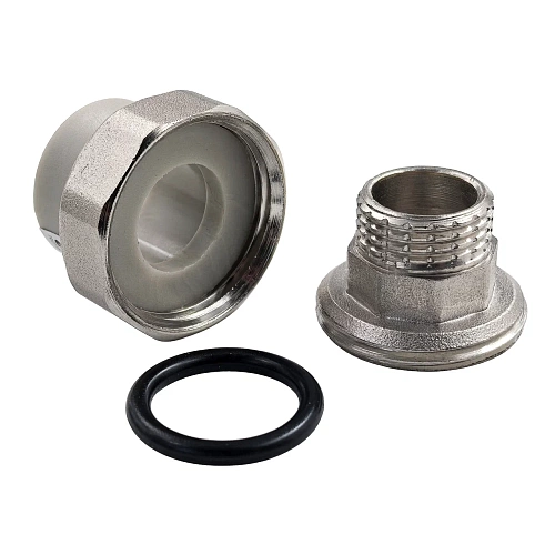 Муфта комбинированная разъемная (Американка) PPR наружная резьба 20х 1/2, серый, RTP