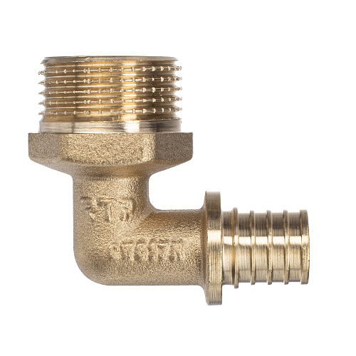 Угольник аксиальный, латунь, наружная резьба,16х3/4", желтый, RTP