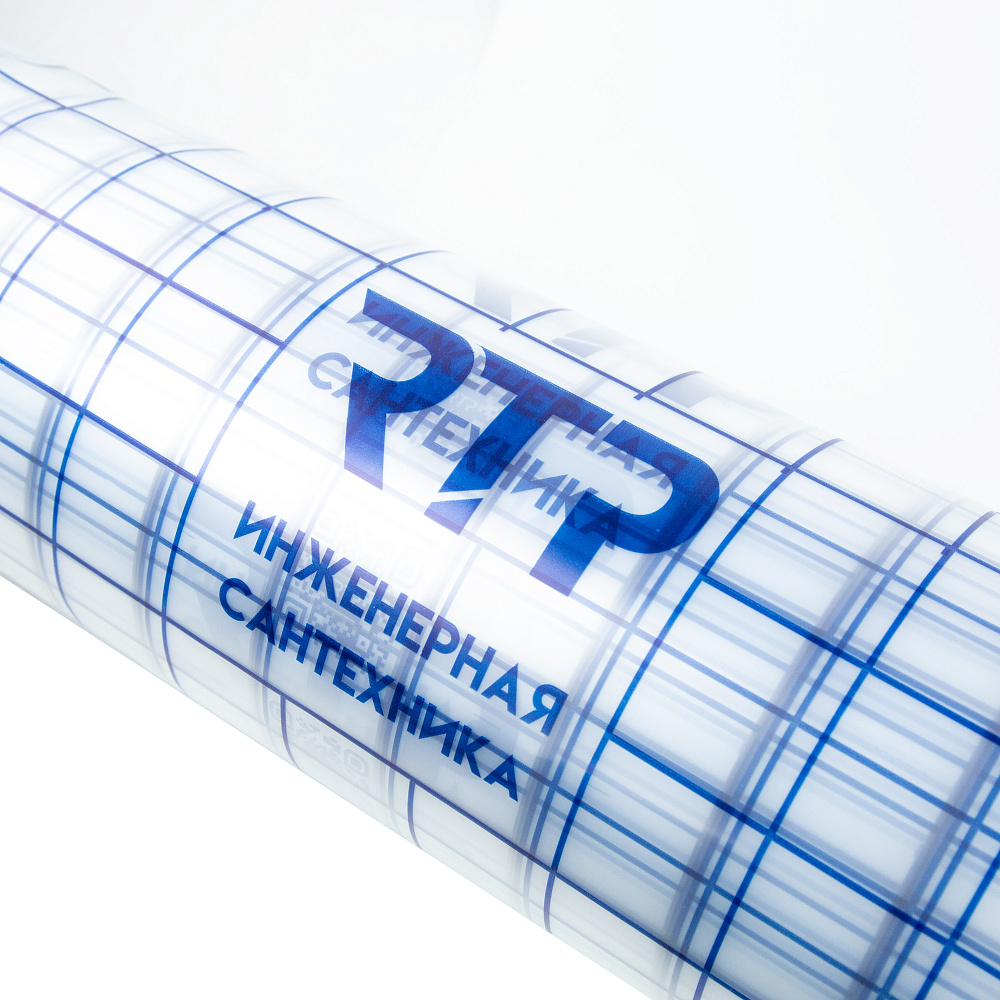 Плёнка для теплого пола текстурная с разметкой 1,05 м х 0,15 мм х 200 м, прозрачная, RTP