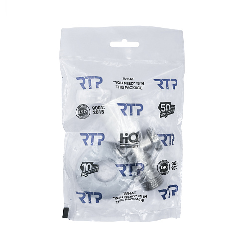 Вентиль угловой удлиненный, латунь 1/2"х3/4", еврослот, никель, РТП