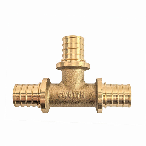 Тройник аксиальный, латунь,20, желтый, RTP