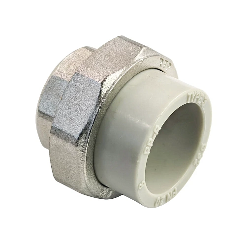 Муфта комбинированная разъемная (Американка) PPR внутренняя резьба 32х1" PN20 серый РТП