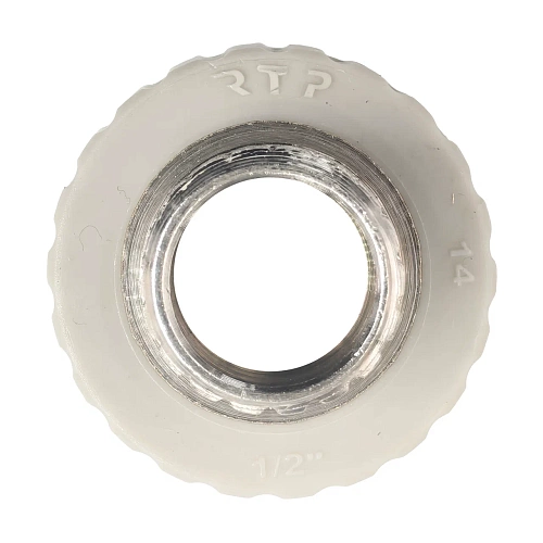 Муфта комбинированная PPR наружная резьба 20х1/2,  серый, РТП