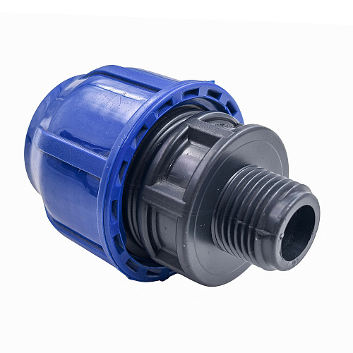 Муфта компрессионная, полипропилен наружная резьба 25х 1/2", для полиэтиленовых труб, РТП