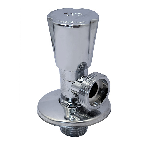 Вентиль угловой удлиненный, латунь 1/2"х3/4", еврослот, хромированный, РТП