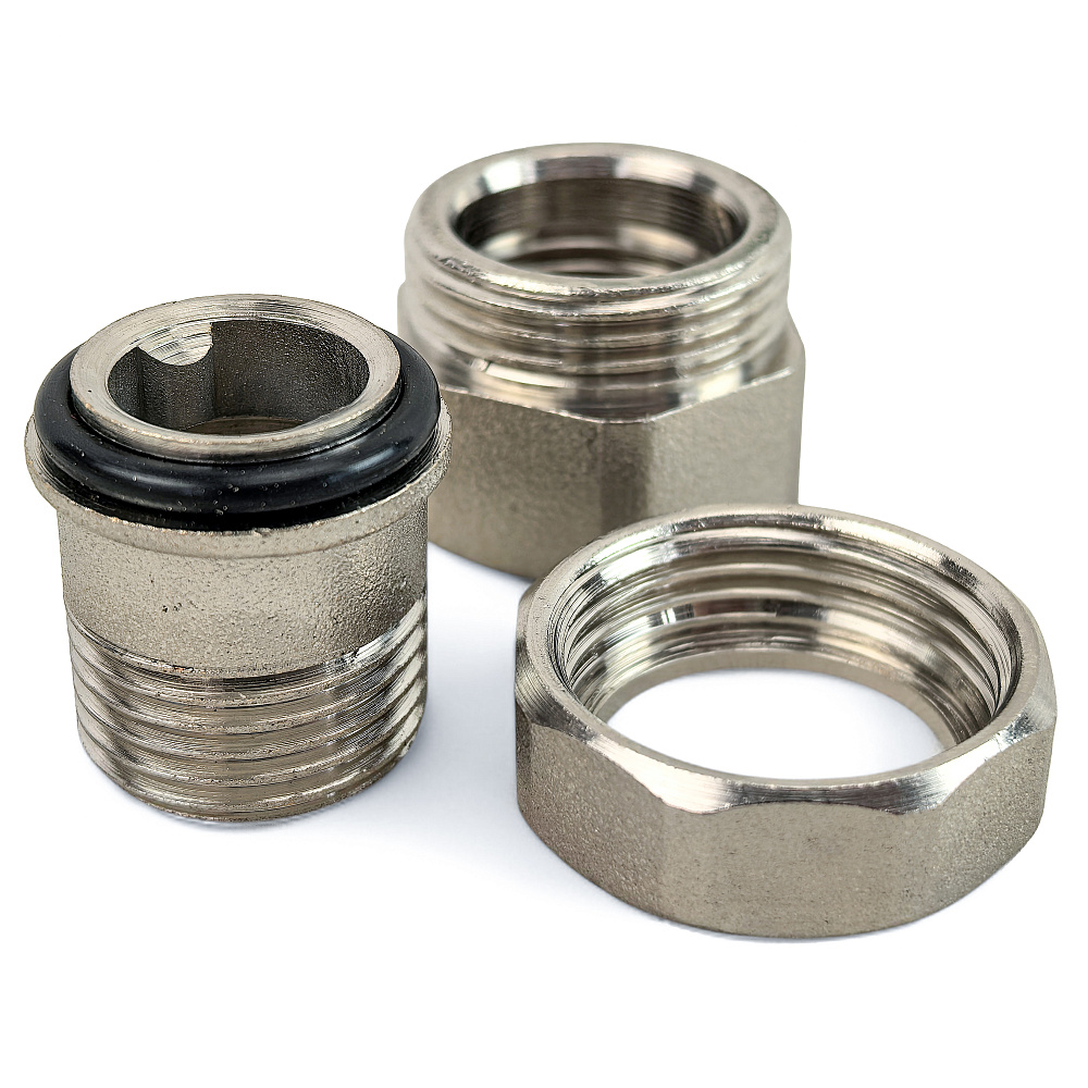 Американка прямая, латунь 1_1/4", никель, РТП