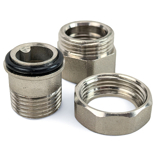 Американка прямая, латунь  3/4", никель, РТП