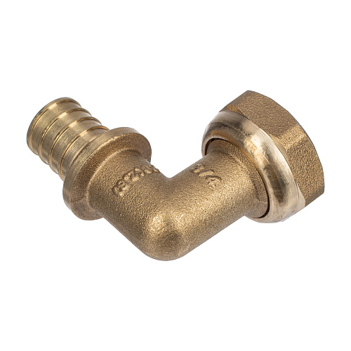 Угольник с накидной гайкой аксиальный, латунь,20х3/4", желтый, RTP