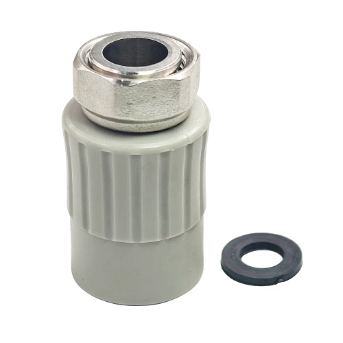 Муфта с накидной гайкой PPR 20х1/2, серый, РТП