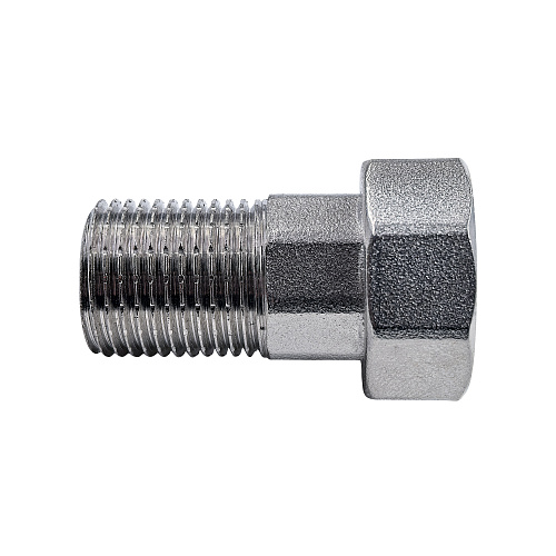 Штуцер для присоединения счетчика воды, латунь, наружная резьба 1/2" L 40, еврослот, никель, RTP