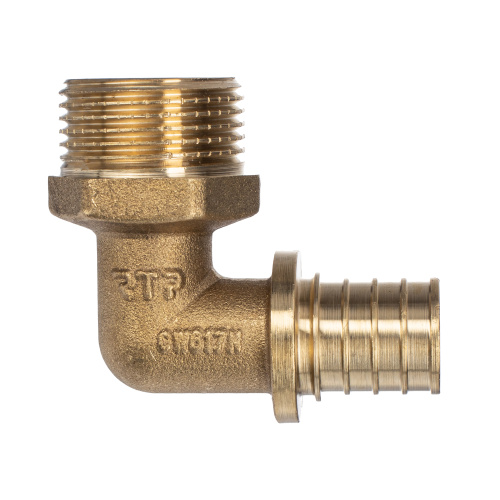 Угольник аксиальный, латунь, наружная резьба,20х3/4", желтый, RTP