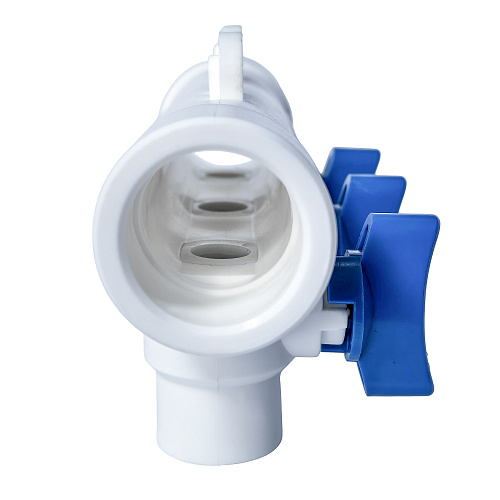 Коллектор с шаровым краном синий PPR 32х20/3,  белый, RTP