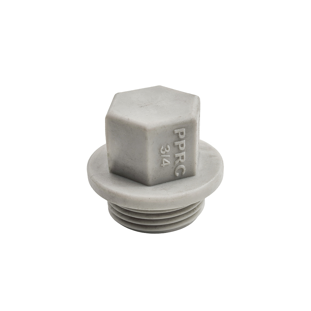 Заглушка резьбовая PPR 3/4", PN25 серый, РТП