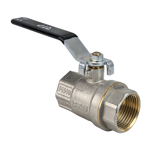 Кран шаровой ручка рычаг, латунь, внутренняя/внутренняя резьба 1",PN40 еврослот, никель, RTP